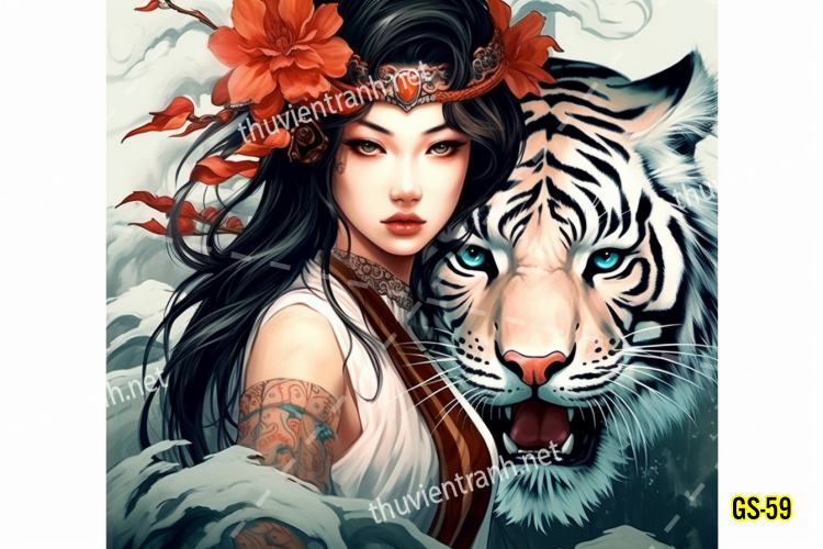 Tranh dán tường hoa cô gái Geisha Nhật Bản-GS-59 - Kết quả tìm kiếm tranh tường